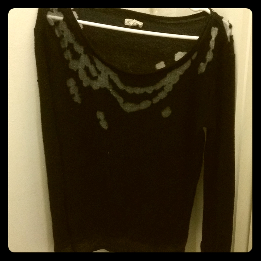 Distressed knit sweater